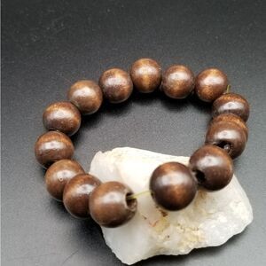 Wooden cherry wood whimsical bracelet. B639